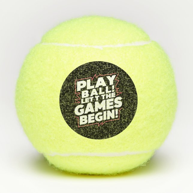 Pelotas De Tenis Bold Play Ball Sports Quote Art (Anverso)