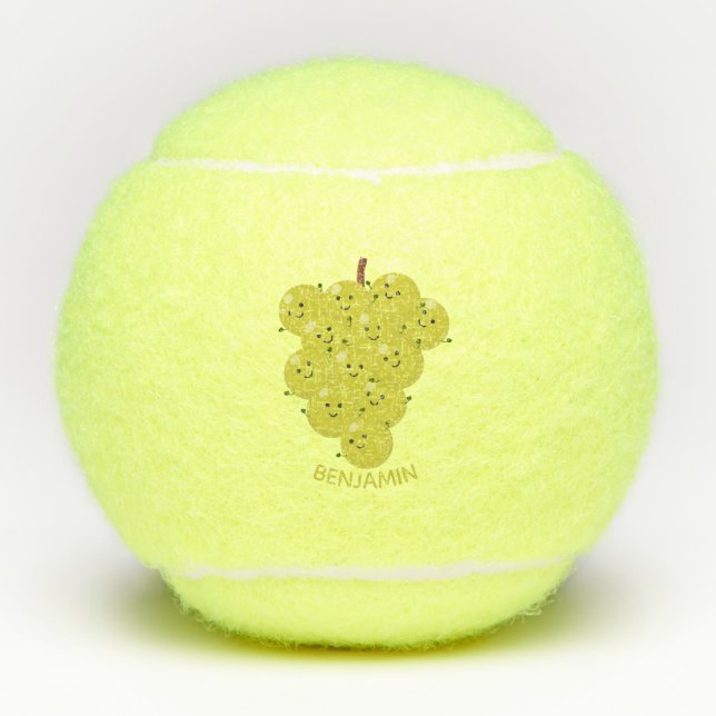Pelotas De Tenis Buen ilustracion de uvas personalizados (Anverso)