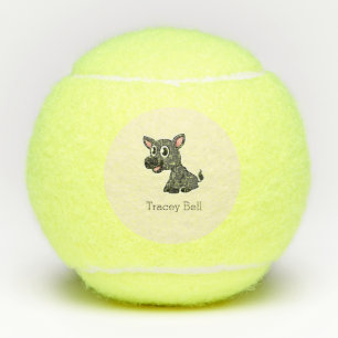 Pelotas De Tenis Burro gris pequeño crema lindo