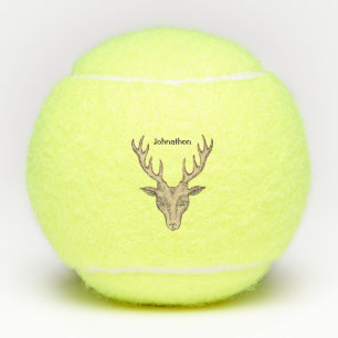 Pelotas De Tenis Cabeza de ciervo marrón Antlers Black Etchings