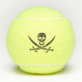 Pelotas De Tenis Calavera obsidiana espada Bandera pirata de Calico
