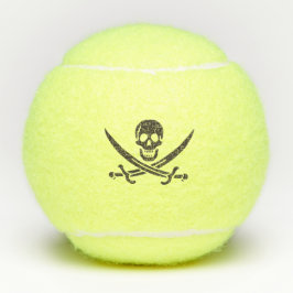 Pelotas De Tenis Calavera obsidiana espada Bandera pirata de Calico