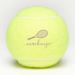 Pelotas De Tenis Caligrafía elegante personalizada Nombre Lavender