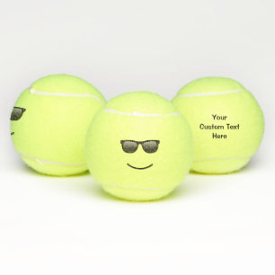 Pelotas De Tenis Cara sonriente con gafas de sol