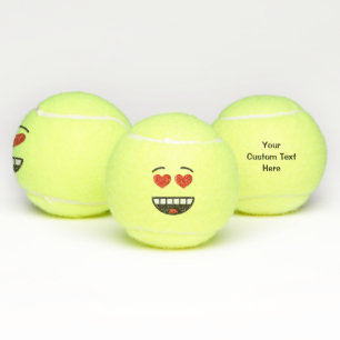 Pelotas De Tenis Cara sonriente con ojos en forma de corazón
