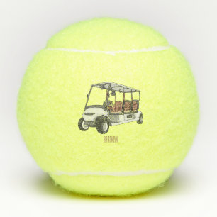 Pelotas De Tenis Carro de golf / ilustracion personalizado de coche