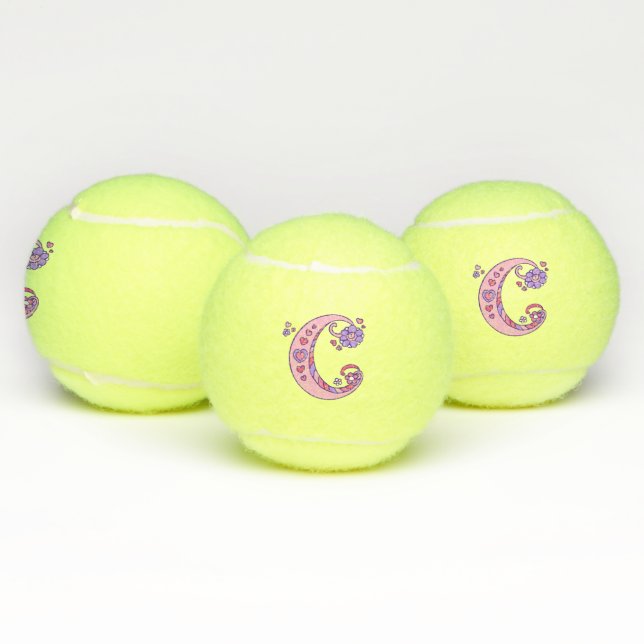 Pelotas De Tenis Carta C chicas en monograma personalizados arte de (Múltiples)