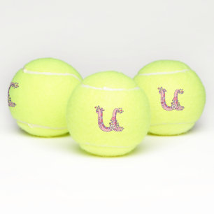 Pelotas De Tenis Carta U chicas en monograma personalizados arte de