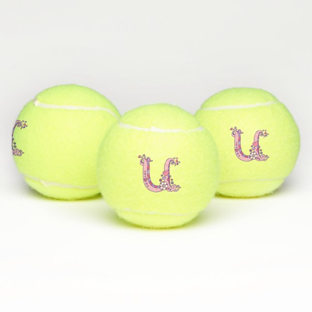 Pelotas De Tenis Carta U chicas en monograma personalizados arte de (Múltiples)