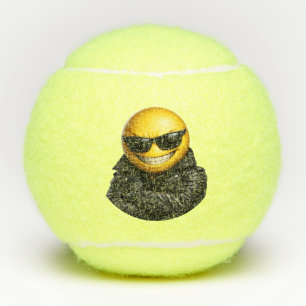 Pelotas De Tenis Chaqueta de cuero Emoji Genial y Confiado