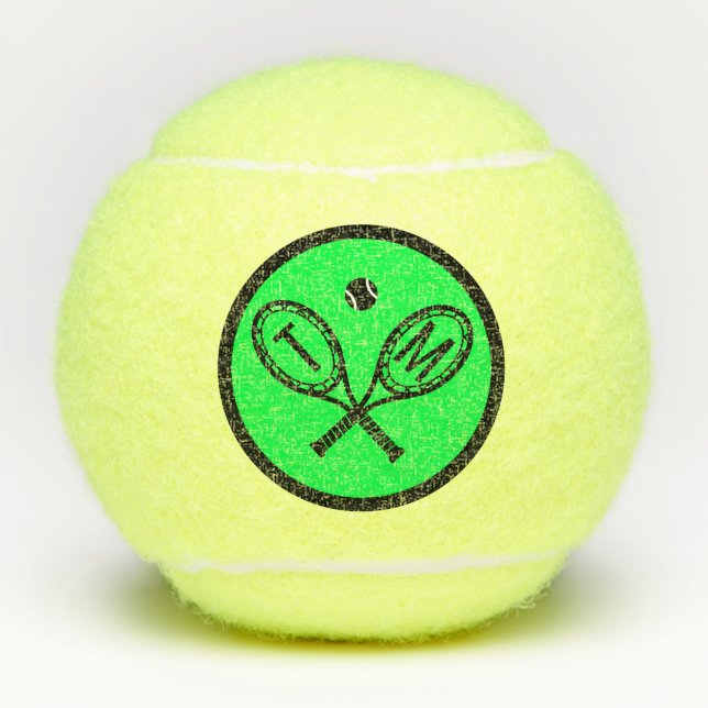 Pelotas De Tenis Chaquetas cruzadas iniciales monogramadas verdes (Anverso)