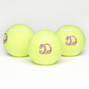 Pelotas De Tenis Chicas en monograma de la letra D arte de doodle p