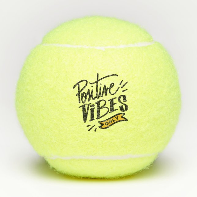 Pelotas De Tenis  Cita Inspiradora. Sólo vibraciones positivas (Anverso)
