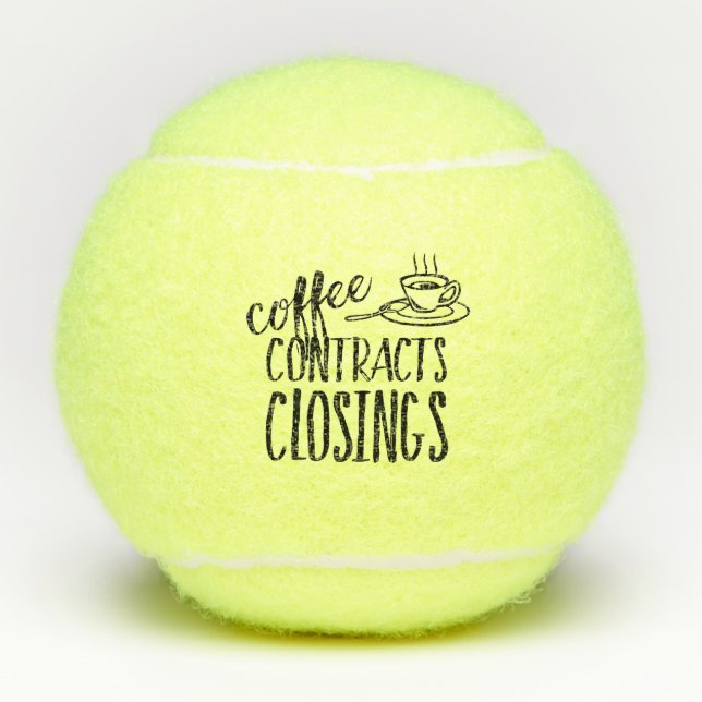 Pelotas De Tenis Coffee Contracts Closings Real Estate Agent (Anverso)