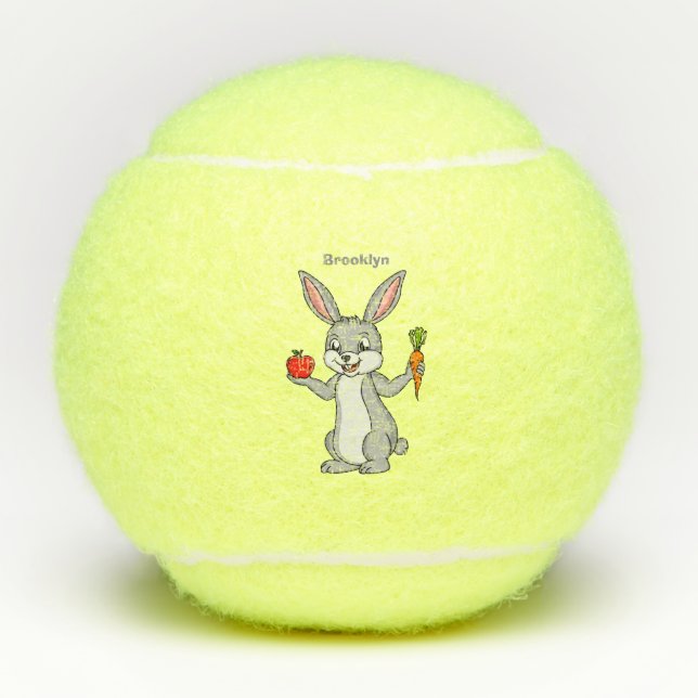 Pelotas De Tenis Conejo de conejo con verduras personalizado (Anverso)
