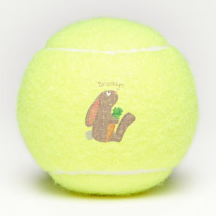Pelotas De Tenis Conejo lindo con personalizado de zanahoria sentad
