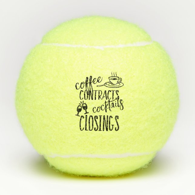 Pelotas De Tenis Contratos de café Cocktails cerrando realtor Swag (Anverso)