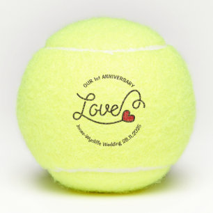 Pelotas De Tenis Corazón moderno del rojo del arte de la tipograf