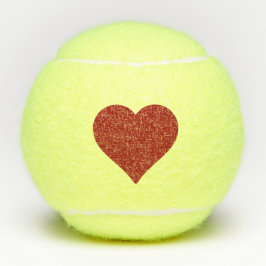 Pelotas De Tenis Corazón Rojo