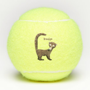 Pelotas De Tenis Curioso ilustracion personalizado de coatimundi