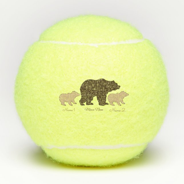Pelotas De Tenis Custom Mama Bear With 2 Kid Names Mothers Day Gift (Anverso)