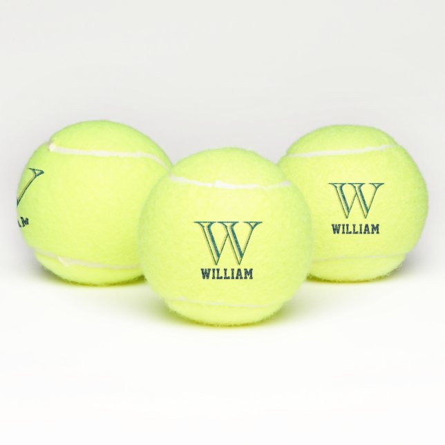 Pelotas De Tenis Custom Monogram Name Bold Initial Tennis Ball (Múltiples)