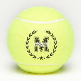 Pelotas De Tenis Custom Monogram Name Bold Initial Tennis Ball