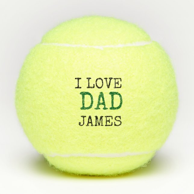 Pelotas De Tenis Custom yellow tennis balls with name Father's  (Anverso)