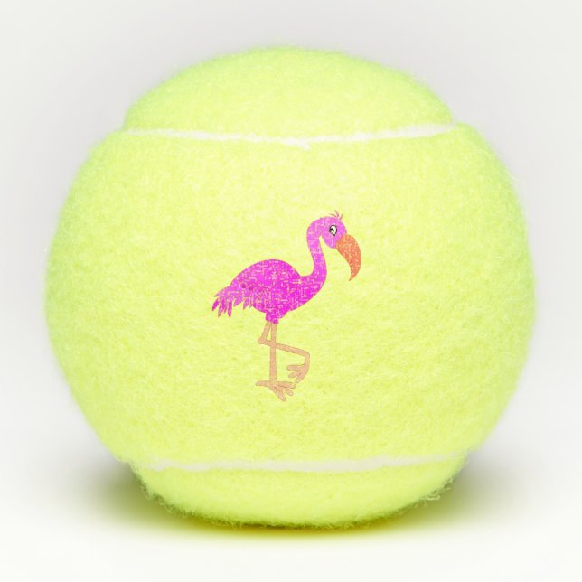Pelotas De Tenis Cute Flamingo - Feliz (Anverso)