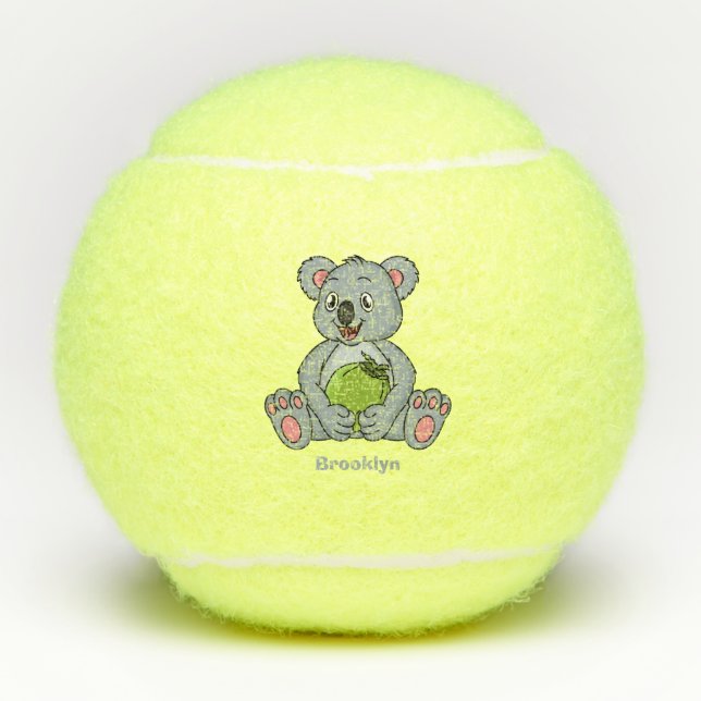 Pelotas De Tenis Cute koala and coconut cartoon illustration (Anverso)