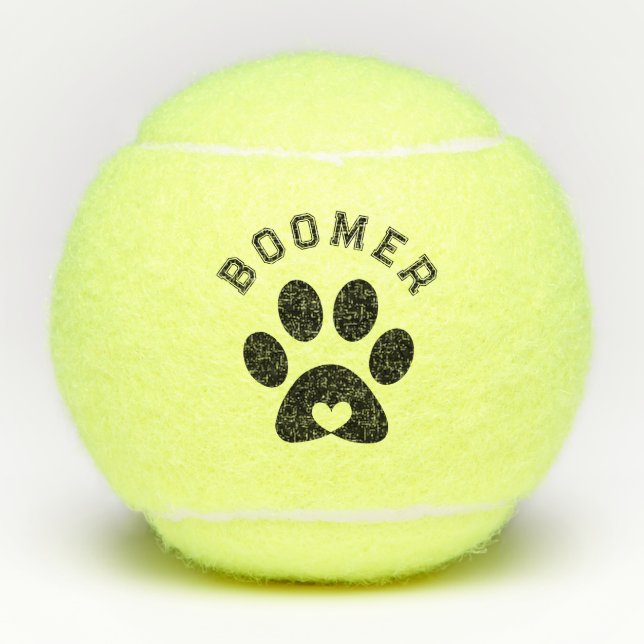 Pelotas De Tenis Cute Nombre Personalizado Perro Gato Paw Regalo de (Anverso)