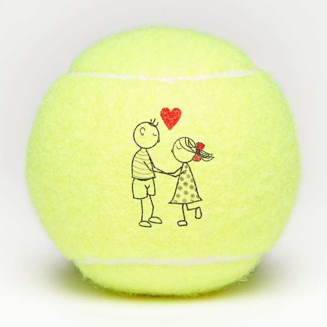 Pelotas De Tenis Cute Pareja Tenis Balls Amor (Anverso)