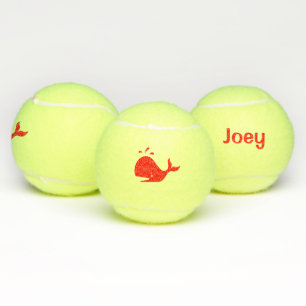 Pelotas De Tenis Cute Red Whale Nombre 4Joey