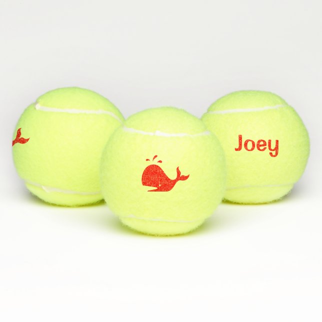 Pelotas De Tenis Cute Red Whale Nombre 4Joey (Múltiples)