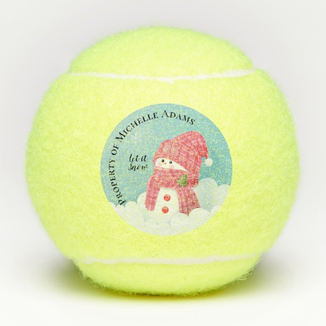 Pelotas De Tenis Cute Snowman (Anverso)