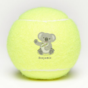 Pelotas De Tenis Cuto feliz koala saludando al ilustracion personal