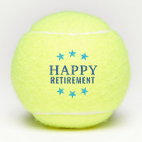 Pelotas de tenis de estrella azul de retiro feliz