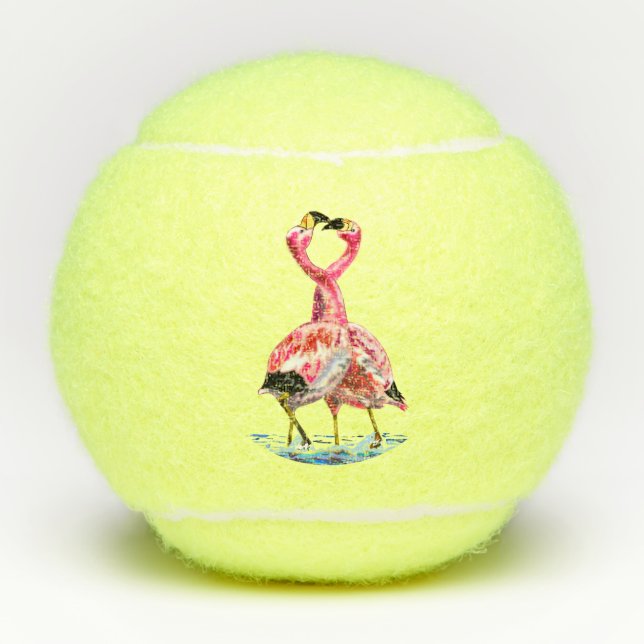 Pelotas de tenis de flamencos rosas (Anverso)