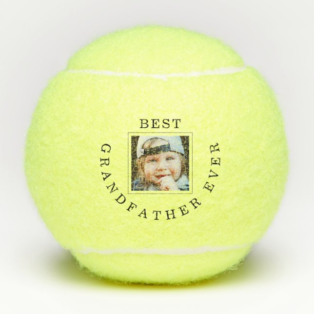 Pelotas de tenis de foto infantil de mejor abuelo  (Anverso)