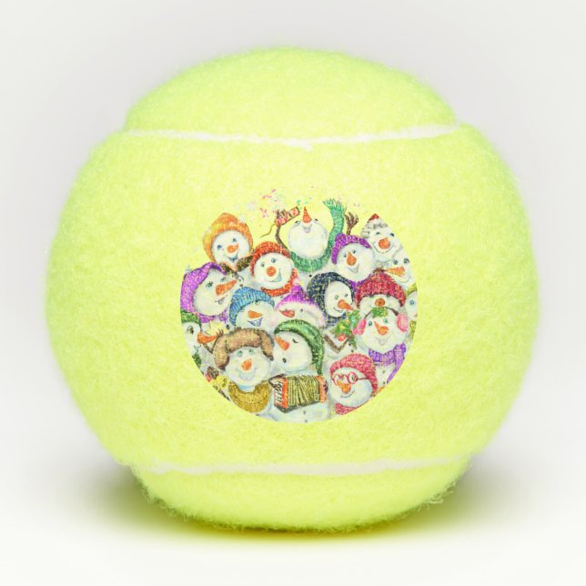Pelotas de Tenis de Muñecos de Nieve de Navidad (Anverso)