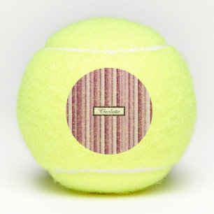 Pelotas de tenis de rayas rosadas personalizadas