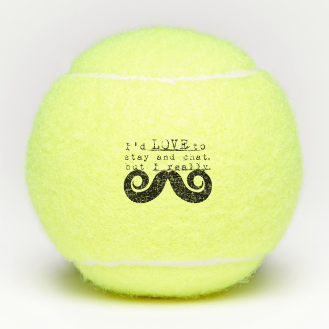 Pelotas De Tenis Debo Bigote Diversión Humor (Anverso)