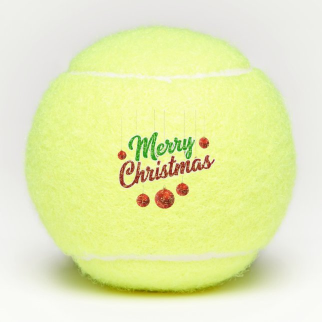 Pelotas De Tenis Decoración festiva navideña con adornos rojos (Anverso)