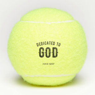 PELOTAS DE TENIS DEDICADO A DIOS PERSONALIZABLE GUAY TEXTO NEGRO