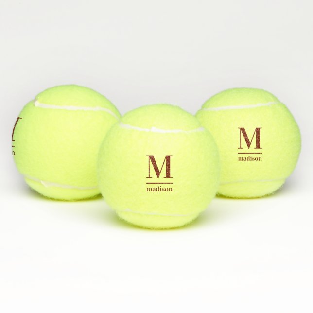 Pelotas de tenis del monograma y del nombre de (Múltiples)