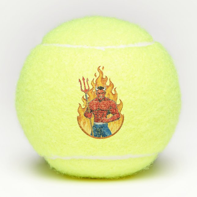 Pelotas De Tenis Demonio con tridente (Anverso)