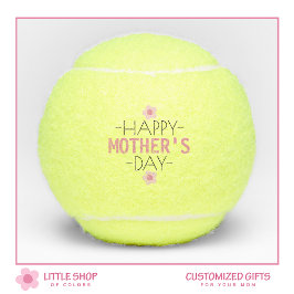 Pelotas De Tenis Día de la Madre Floral Personalizado Feliz