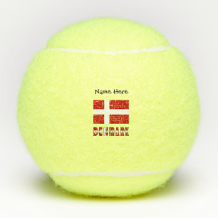 Pelotas De Tenis Dinamarca Bandera Danesa Nombre Personalizado