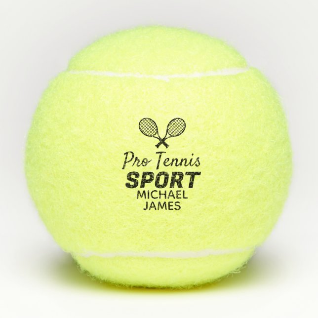 Pelotas De Tenis Diseño de raquetas, deporte pro tenis, personaliza (Anverso)