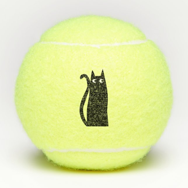 Pelotas De Tenis Diversión de gato negro (Anverso)